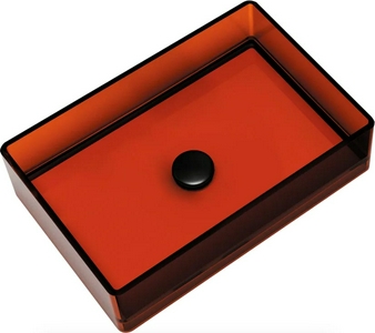 Раковина накладная на столешницу, прямоугольная, 600х400хh150мм, без отв.д/смесит., без перелива, (полиэфирная смола цв. коричневый),  ZZ Abber Kristall AT2803Opal