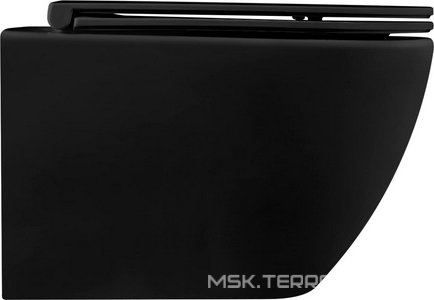 Унитаз подвесной, безободковый, 55х36см, сиденье с микролифтом, крепеж в компл., (цв.черный матовый),  ZZ Abber Bequem AC1103MB