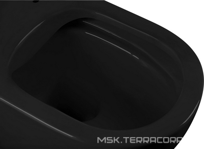 Унитаз подвесной, безободковый, 55х36см, сиденье с микролифтом, крепеж в компл., (цв.черный матовый),  ZZ Abber Bequem AC1103MB