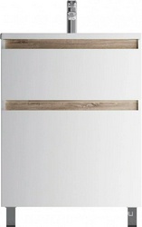 База под раковину, напольная, 65 см, 2 ящика, белый глянец ZZ