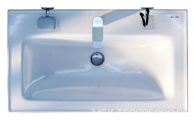 Раковина мебельная,керамическая, 80 см, встроенная, цвет: белый, глянец