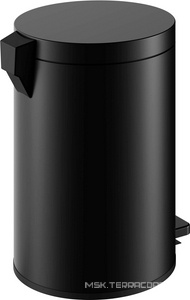 Ведро напольное, круглое 5л., с крышкой, (цв.черный матовый),  ZZ Keuco Plan 04988 370000