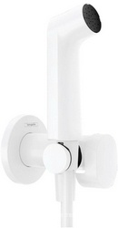 Гигиенический душ со смесителем, БЕЗ скрытой части арт.29235180, (лейка с кнопкой, кронштейн, шланг 125см), (цв.матовый белый), S 1jet, EcoSmart+ ZZ Hansgrohe Универсал 29232700