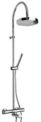 Смеситель-термостат для ванны, со стационарным верхн.душем d20см., душевая лейка, шланг в компл., (цв.хром),  ZZ Paini Cox 78CR687TH1KM