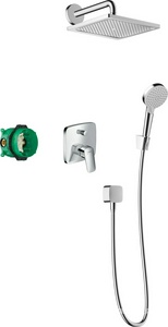 Душ.н-р HG Set 8 в 1, готов.компл., (верхн.душ E 240 1jet, стенов.кронштейн, смесит.с встр.частью Logis СM, кронштейн, шланг 125 см),  ZZ Hansgrohe Crometta 27957000 (Sanopt) АКЦИЯ