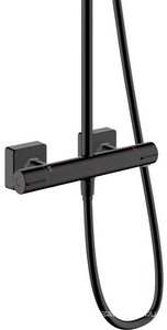 Смеситель для душа (термостат) со стационарным верхним душем 230х170мм, ручной душ,шланг в компл, (цв.мат.черный),  Showerpipe 230 1jet ZZ Hansgrohe Vernis Shape 26286670