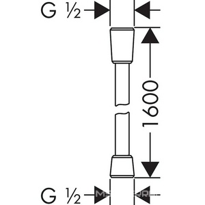 Шланг для душа, пластиковый с гладкой поверхностью под металл, с защитой от перекручивания, 1,6м, 1/2 x 1/2, (цв.шлиф.бронза), Isiflex Hansgrohe ZZ Hansgrohe Комплектующие 28276140