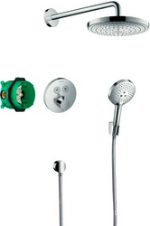 Душ набор встр.в стену, готовый компл(верхн душ круг240мм,кроншт.верхн.душа,ручн душ,шланг,кронштейн,шланговое подсоед) HG Set 8 в 1 ShowerSelect S ZZ Hansgrohe Croma Select E 27297000