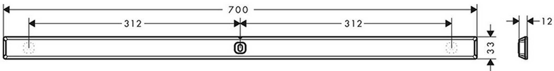 Штанга, (планка) 700мм, (цв.матовый черный),  ZZ Hansgrohe WallStoris 27904670