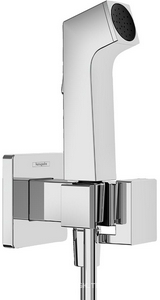 Гигиенический душ со смесителем: готов.комплект - лейка с кнопкой, кронштейн, шланг 125см, скрытая часть, (цв.хром), Bidette E 1jet ZZ Hansgrohe Универсал 29233000S  (Sanopt)     (29233000+29235180)