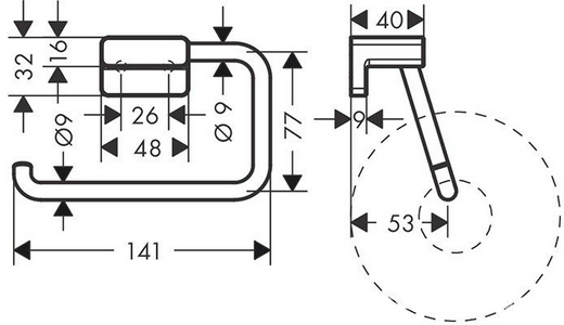 Держатель для туалетной бумаги, (цв.шлиф.бронза),  ZZ Hansgrohe AddStoris 41771140