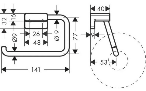 Держатель для туалетной бумаги, (цв.полир.золото),  ZZ Hansgrohe AddStoris 41771990