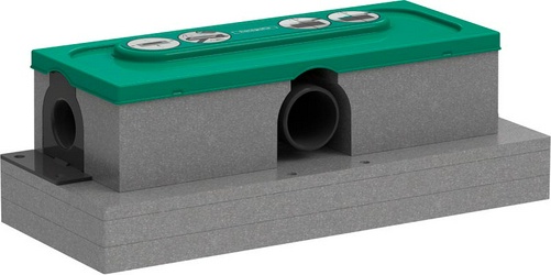 Скрытая часть д/слива, выпуск гориз.50мм, плоская установка, min h устан.57мм, (пластик),  ZZ Hansgrohe uBox universal 01000180