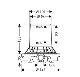 Скрытая часть напольного смесителя для ванны Hansgrohe ZZ Hansgrohe Универсал 10452180