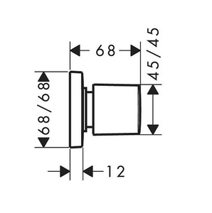 Вентиль переключающий, (наружная часть, БЕЗ внутренней арт.15973180/15970180), (цв.хром),  XX Hansgrohe PuraVida 15978000