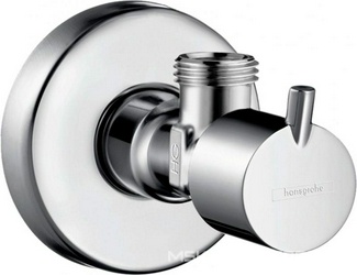 Кран-перекрыватель для подкл. смесителя д/раковины/биде, 1/2 х 3/8, цанга, розетка в компл., (цв.хром), HG ZZ Hansgrohe Универсал 13901000