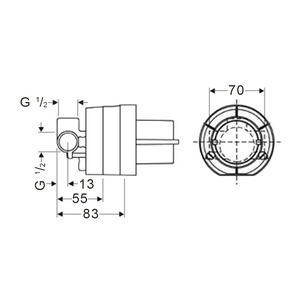 Внутренняя часть (механизм) смесителей для душа HG ZZ Hansgrohe Универсал 13620180