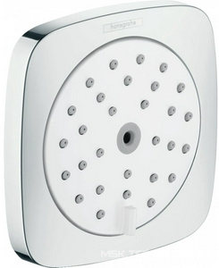 Форсунка боковая 120х120мм (душ. струя d100мм,поворот на 360, цв.белый/хром),  ZZ Hansgrohe PuraVida 28430400