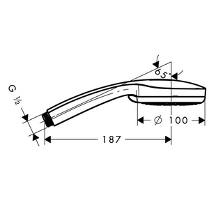 Душевая лейка  100 Vario , хром ZZ Hansgrohe Croma 28535000