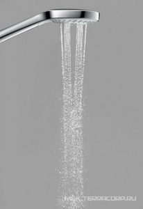 Смеситель для ванны (термостат) со стационарным, поворотным верхним душем d180мм, ручной душ, шланг в компл., (цв. хром),  ZZ Hansgrohe Croma Select 27352400