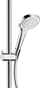 Смеситель для душа со стационарным, поворотным верхним душем d180мм, ручной душ, шланг в компл., (цв. хром),  ZZ Hansgrohe Croma Select 27258400