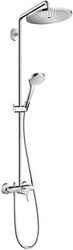 Смеситель для душа со стационарным, поворотным верхним душем d280мм, ручной душ, шланг в компл., (цв. хром),  ZZ Hansgrohe Croma Select 26791000
