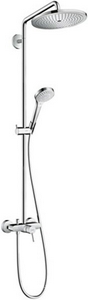 Смеситель для душа со стационарным, поворотным верхним душем d280мм, ручной душ, шланг в компл., (цв. хром),  ZZ Hansgrohe Croma Select 26791000