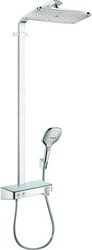 Смеситель д/д (термостат) со стационарн. верхним душем 360х190мм, ручной душ, шланг, кронштейн в компл.,(цв.хром), ZZ Hansgrohe Showerpipe 27288000