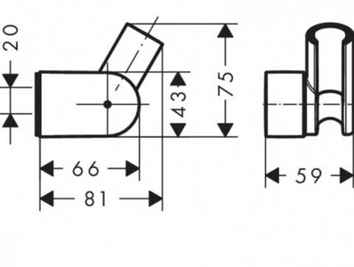 Держатель для лейки ручного душа, с регулировкой угла наклона, (цв.хром), HG Porter Vario ZZ Hansgrohe Универсал 28328000