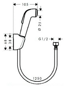 Лейка гигиенического душа, цвет белый ZZ Hansgrohe Универсал 92317000