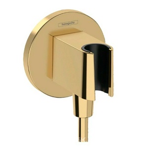 Держатель для лейки ручного душа, совмещенный со шланговым подсоединением 1/2, (цв.полир.золото), FixFit S ZZ Hansgrohe Универсал 26888990