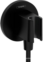 Держатель для лейки ручного душа, совмещенный со шланговым подсоединением 1/2, (цв.матовый черный), FixFit S ZZ Hansgrohe Универсал 26888670