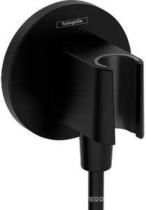 Держатель для лейки ручного душа, совмещенный со шланговым подсоединением 1/2, (цв.матовый черный), FixFit S ZZ Hansgrohe Универсал 26888670