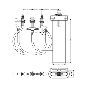 Скрытая часть смесителя для ванны на 4 отв. Hansgrohe ZZ Hansgrohe Универсал 13440180