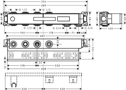 Скрытая часть на 2 потребителя,  HG ZZ Hansgrohe RainSelect 15310180