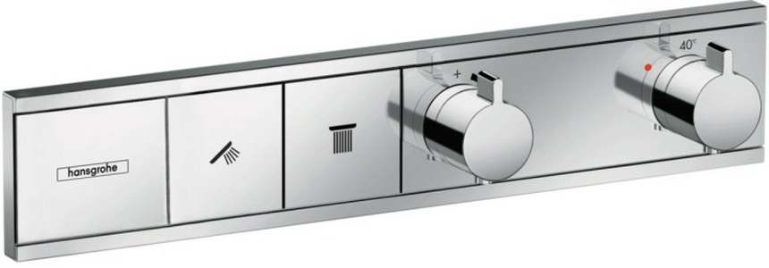 Термостат встраив. в стену для 2 потребит, скрытый монтаж, (наружняя часть, БЕЗ скрытой части арт.15310180, цв.хром),  ZZ Hansgrohe RainSelect 15380000