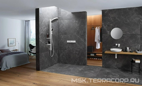 Термостат встраив. в стену для 2 потребит, скрытый монтаж, (наружняя часть, БЕЗ скрытой части арт.15310180, цв.матовый белый),  ZZ Hansgrohe RainSelect 15380700