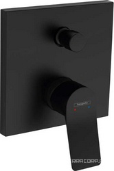 Смеситель для душа с переключателем, встраиваемый в стену, внешняя часть (БЕЗ внутр. части – Ibox арт. 01800180), (цв.матовый черный),  ZZ Hansgrohe Vivenis 75415670
