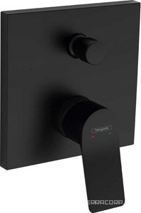 Смеситель для душа с переключателем, встраиваемый в стену, внешняя часть (БЕЗ внутр. части – Ibox арт. 01800180), (цв.матовый черный),  ZZ Hansgrohe Vivenis 75415670