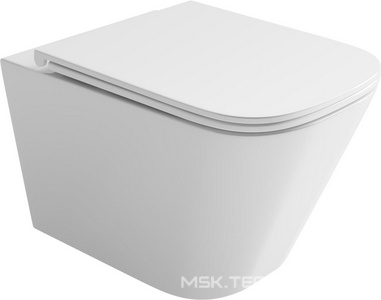 Унитаз подвесной, безободковый, смыв торнадо, крышка микролифт в комплекте Ceramica Nova Union CN4009T