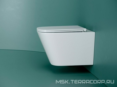 Унитаз подвесной, безободковый, смыв торнадо, крышка микролифт в комплекте Ceramica Nova Union CN4009T