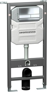 Инсталляция для подвесного унитаза, в комплекте с кнопкой Flat, цвет хром ZZ Ceramica Nova Envision CN1002CH