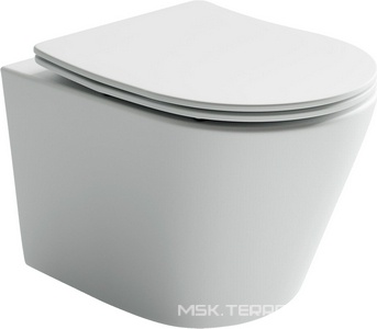 Унитаз подвесной, безободковый, крышка микролифт в комплекте ZZ Ceramica Nova Balearica CN6000MW