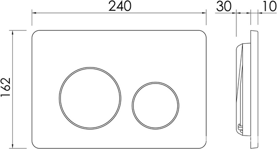Кнопка смыва для инсталляции , цвет хром матовый Ceramica Nova Balance CN12-002M