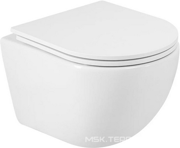 Унитаз подвесной, безободковый, смыв Tornado, 490x365мм, сиденье с микролифтом, крепеж в компл.,  ZZ Cezares Relax-Tor CZR-38088-49-TH-TOR/SC