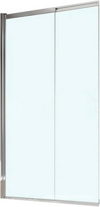 Штора на ванну выдвижная, 604-1015хh1450мм, крепление слева/справа, (стекло прозр. 6мм, фурнит. цв.хром),  ZZ Cezares Luce LUCE-VF-11-100/145-C-Cr