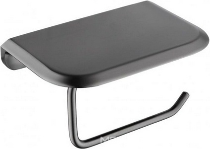 Держатель для туалетной бумаги, с полочкой, (цв.оружейная сталь),  ZZ Cezares Liner LINER-PHM-GM