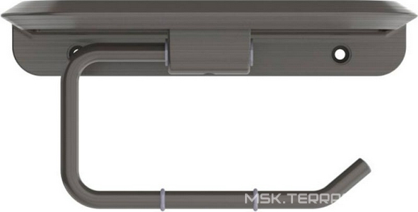 Держатель для туалетной бумаги, с полочкой, (цв.оружейная сталь),  ZZ Cezares Liner LINER-PHM-GM