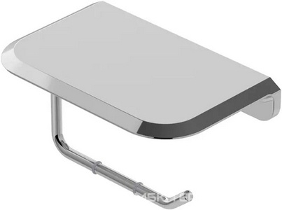 Держатель туал.бумаги, с полочкой, (цв.хром),  ZZ Cezares Liner LINER-PHM-01