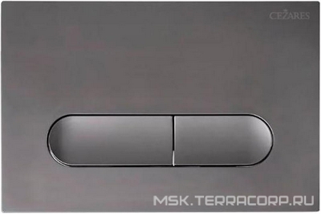 Кнопка двойного смыва для инсталляции подвесного унитаза, только для инстал. арт.BB-101-M.., (цв.оружейная сталь),  ZZ Cezares Liner LINER-BTN-GM